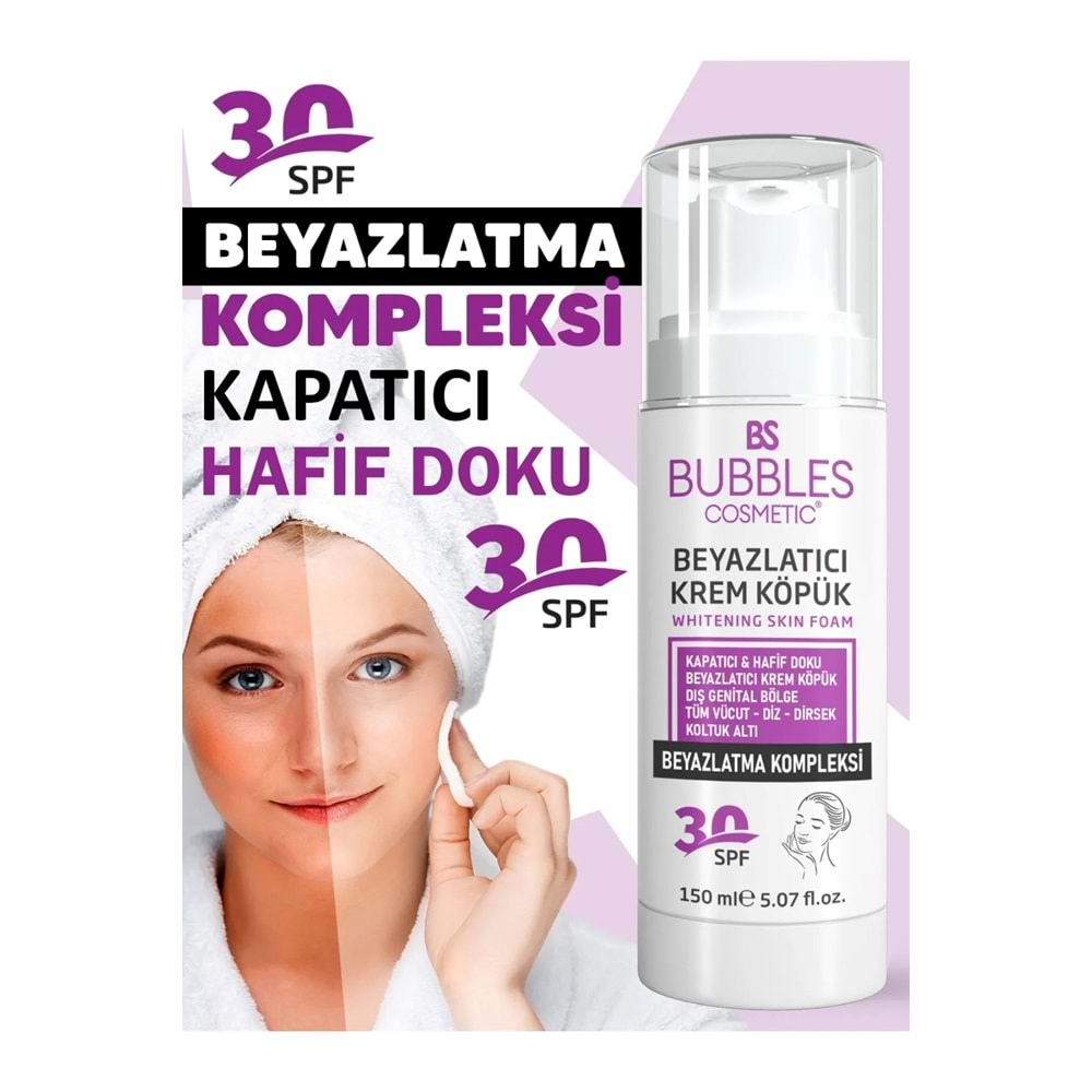 Beyazlatıcı Krem Köpük , Cilt, Tüm Vücut Ve Genital Bölge Beyazlatıcı Ve Leke Kremi, 30spf 150ml