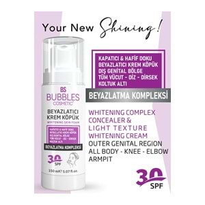 Beyazlatıcı Krem Köpük , Cilt, Tüm Vücut Ve Genital Bölge Beyazlatıcı Ve Leke Kremi, 30spf 150ml