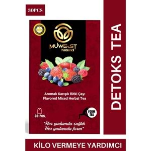 MUWEST NATUREL KİLO VERMEYE YARDIMCI DETOKS ZAYIFLAMA DESTEKLEYİCİ KARIŞIK BİTKİ DETOKS ÇAYI 30 ADET